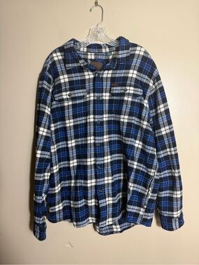 Orvis Heavyweight Plaid Flannel Shirt Jacket XXL Outdoor Hiking